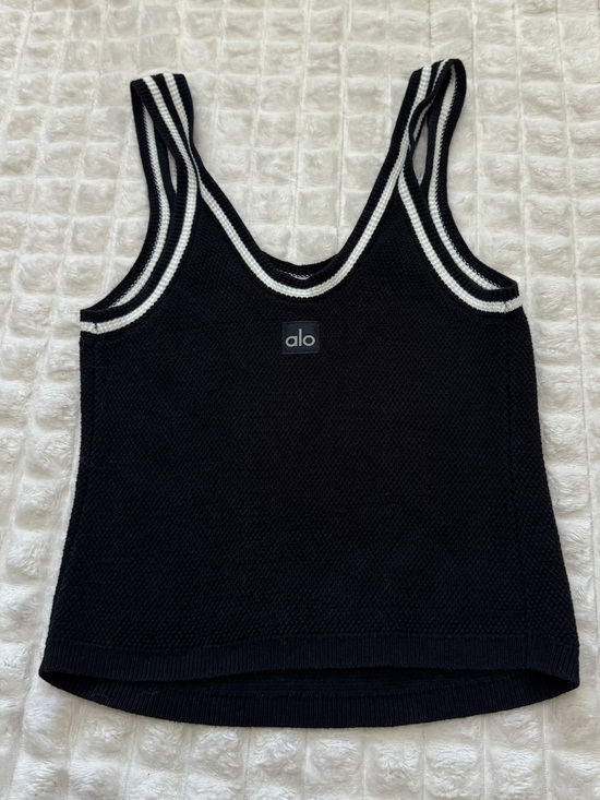 ALO Yoga Tops - ALO Yoga XS / Small Black Tennis Club Sweater Knit Cropped Tank Top